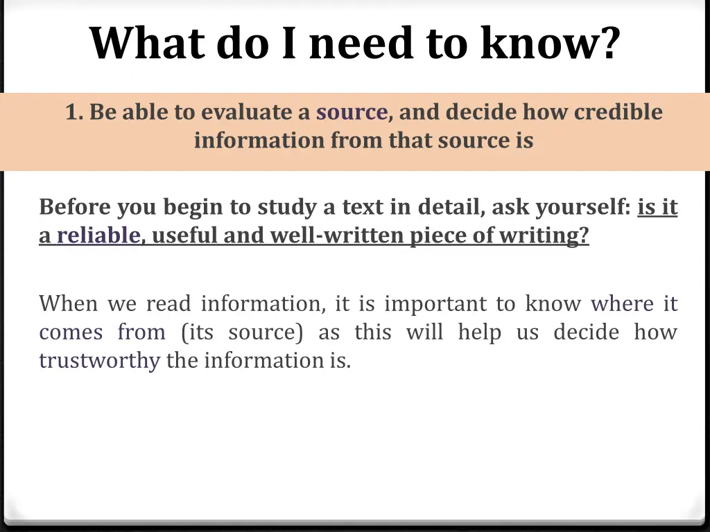what do i need to know