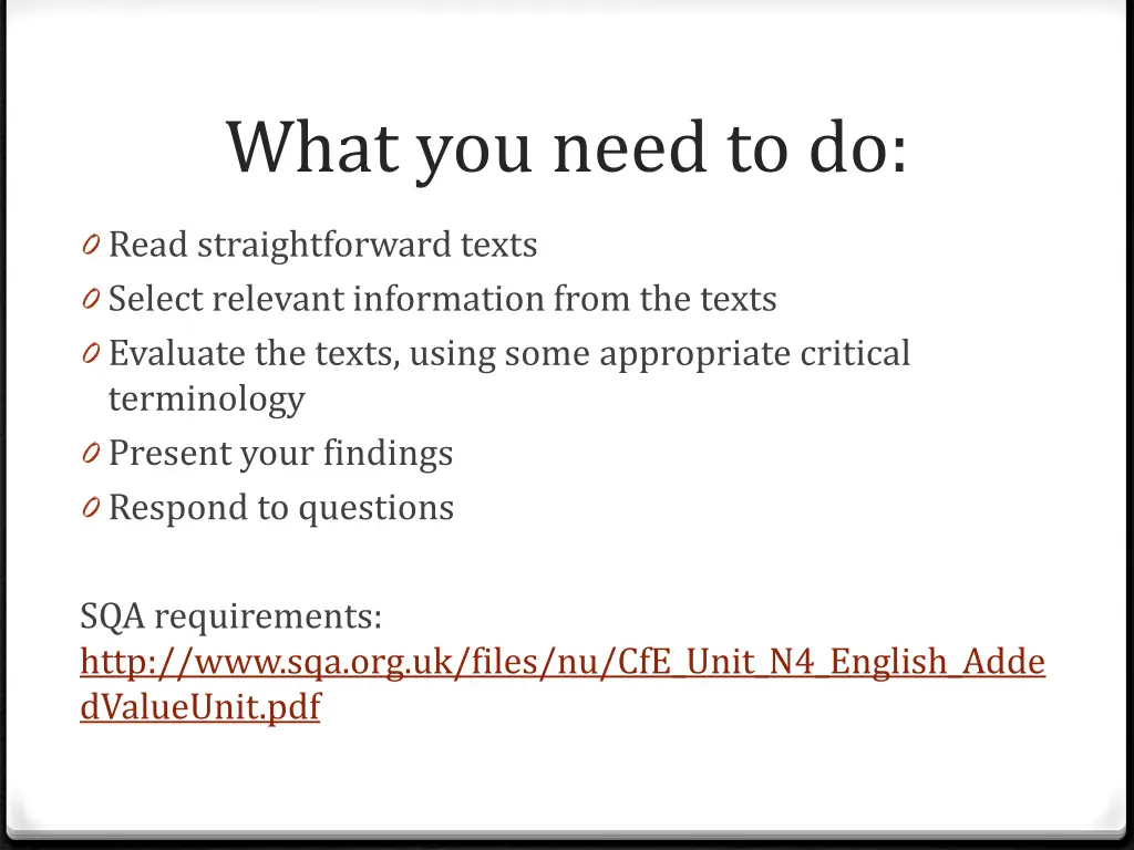 what you need to do