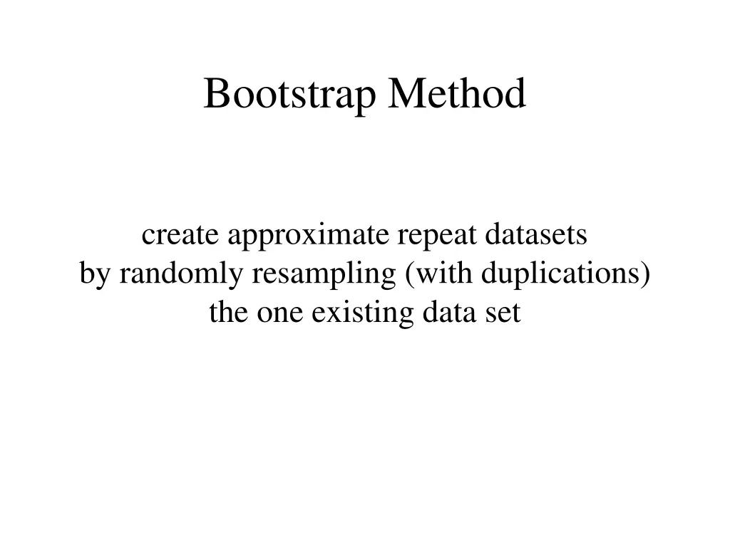 bootstrap method