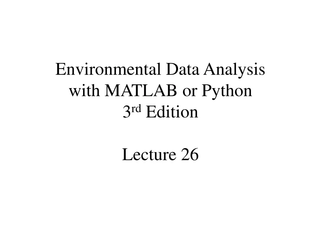 environmental data analysis with matlab or python