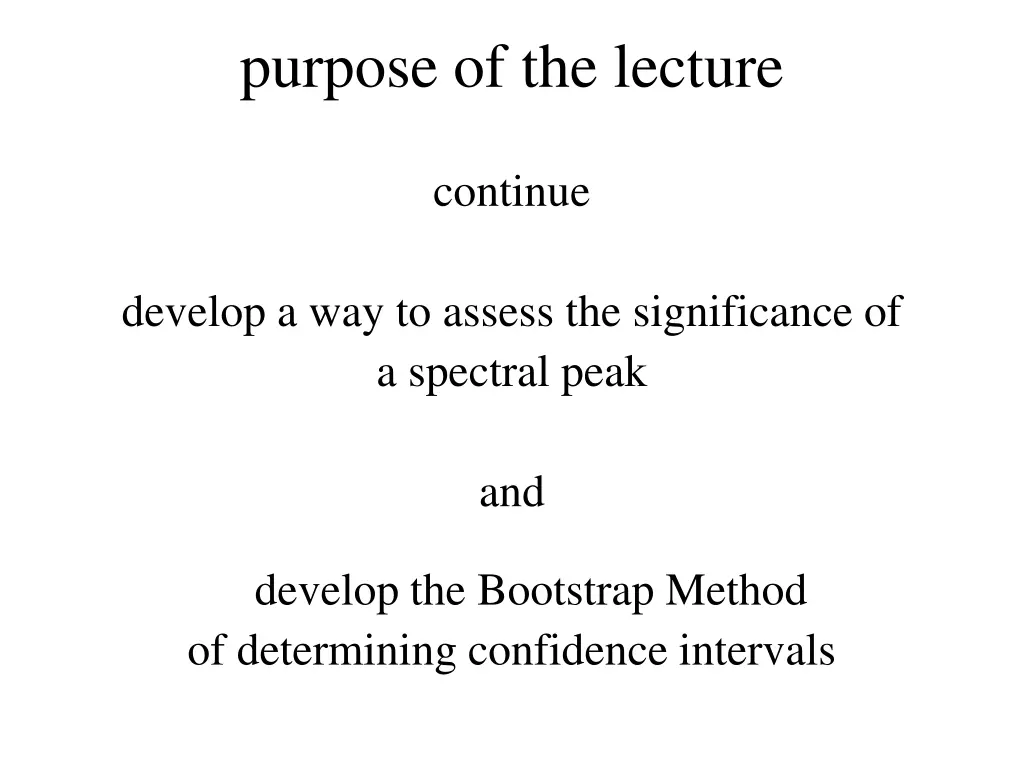 purpose of the lecture