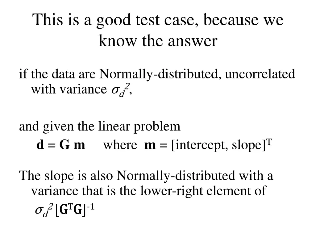 this is a good test case because we know