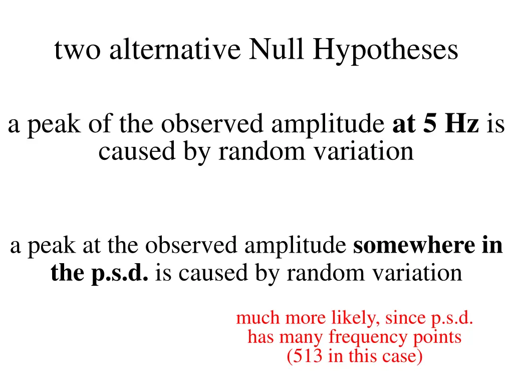 two alternative null hypotheses 1