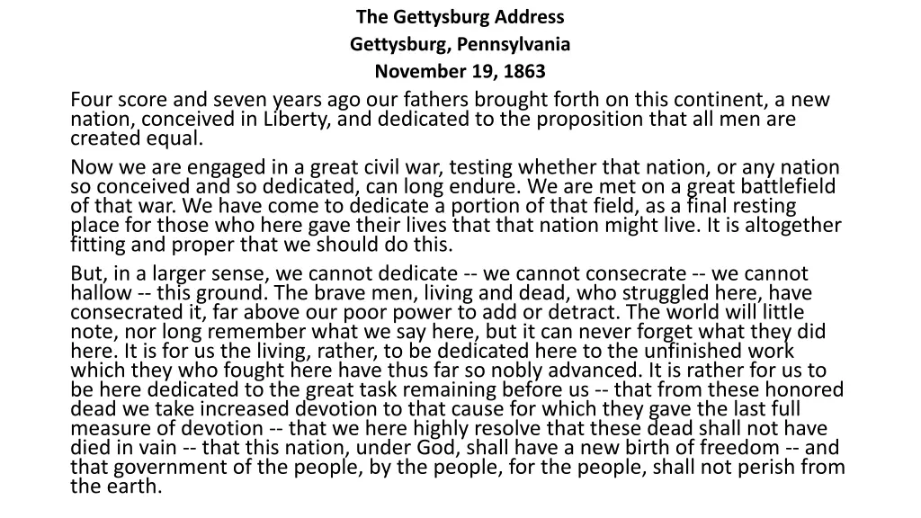 the gettysburg address gettysburg pennsylvania
