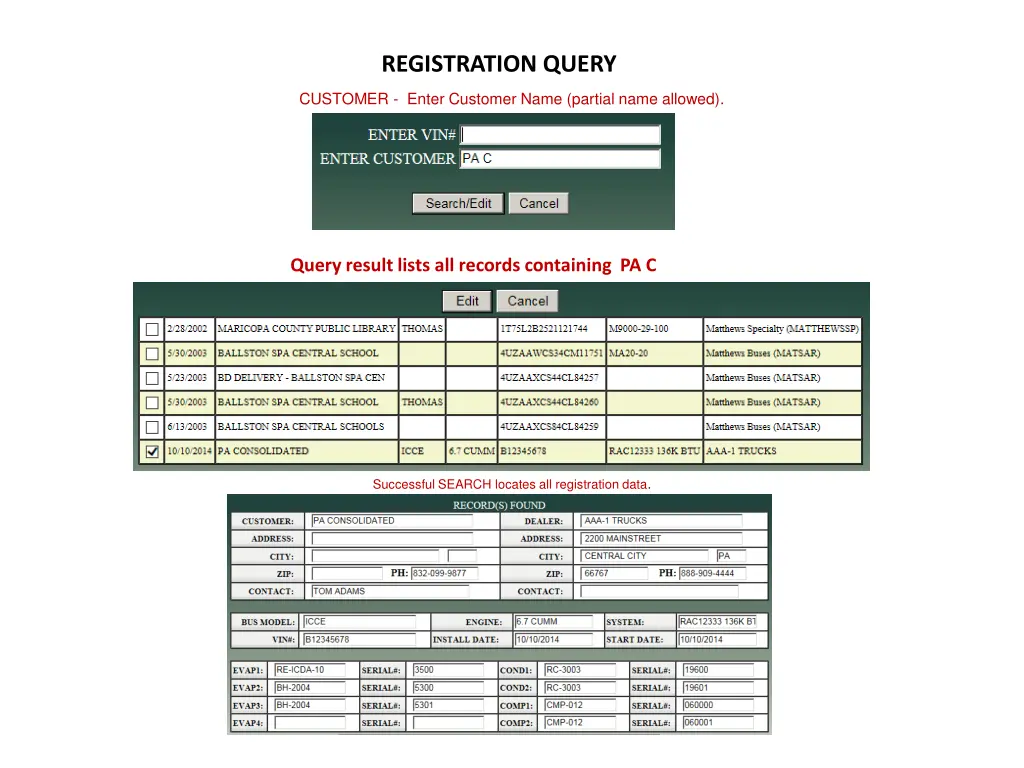 registration query