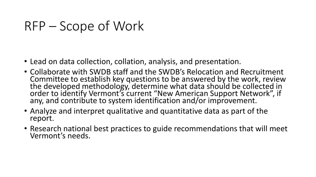 rfp scope of work
