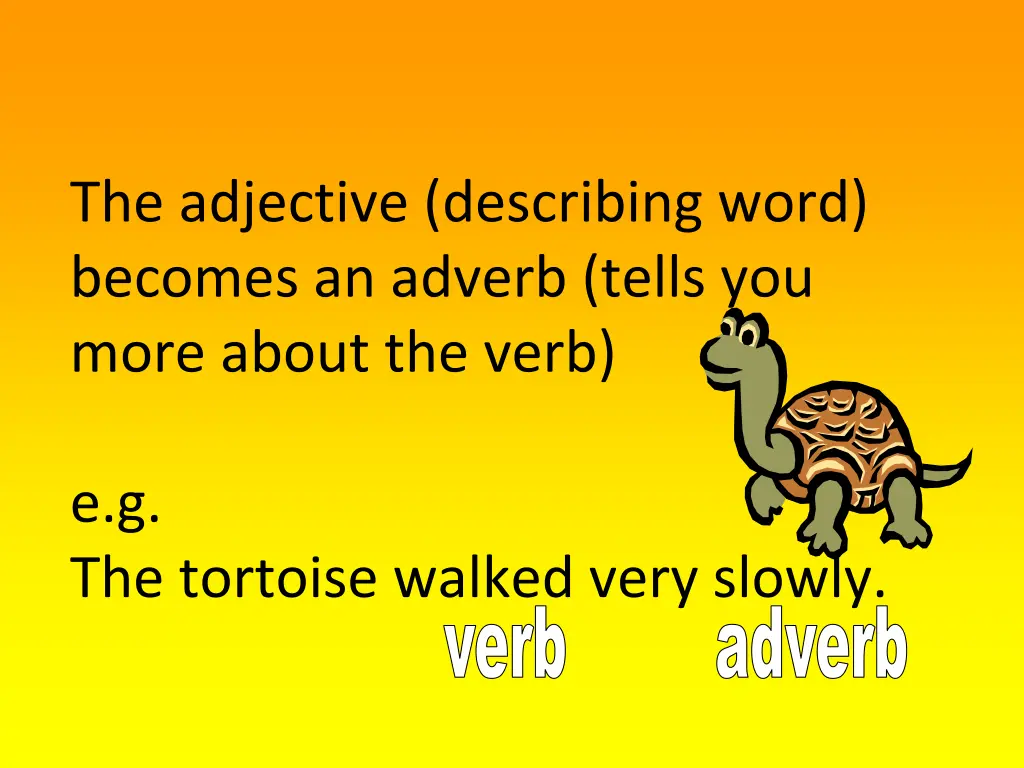 the adjective describing word becomes an adverb