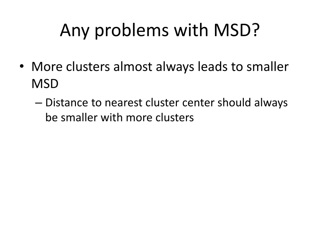 any problems with msd 1