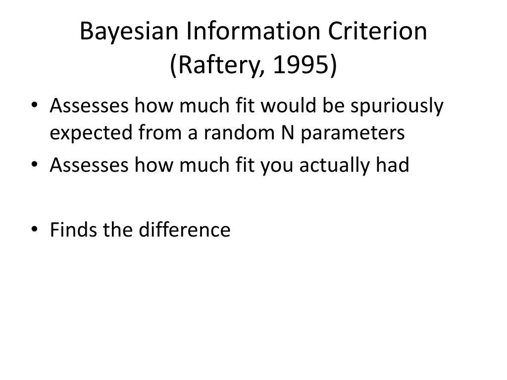 bayesian information criterion raftery 1995