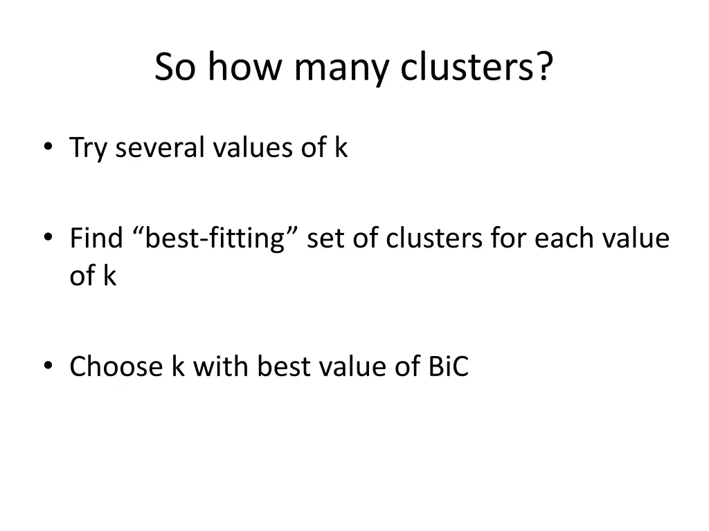 so how many clusters