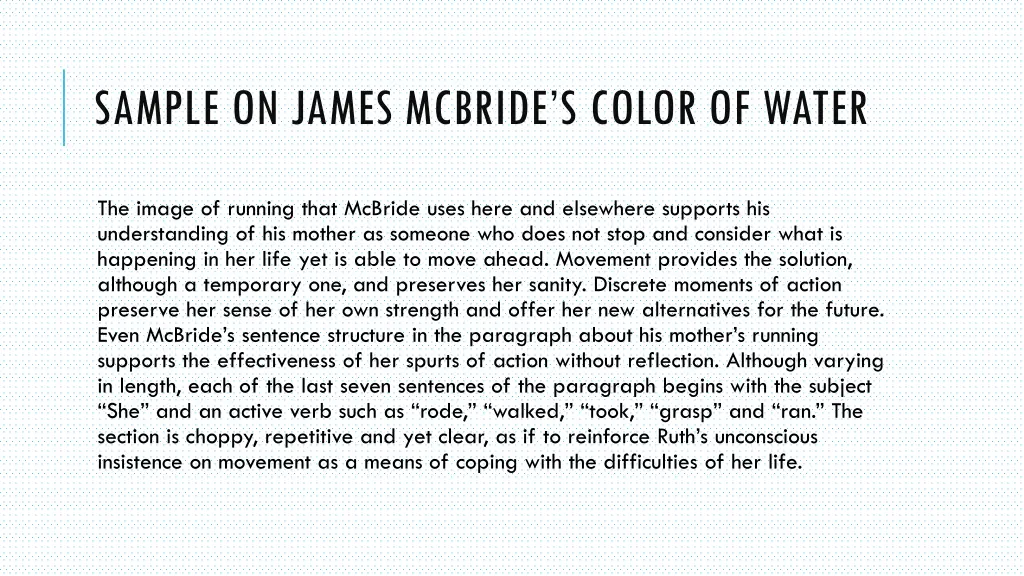sample on james mcbride s color of water 1