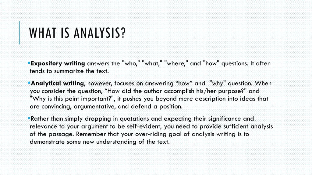 what is analysis