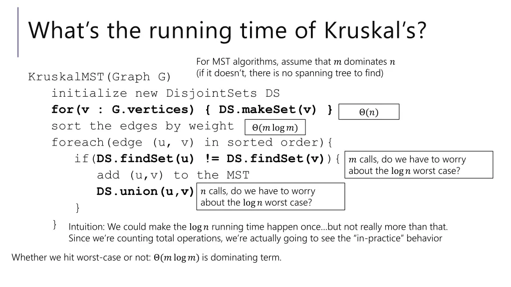 what s the running time of kruskal s