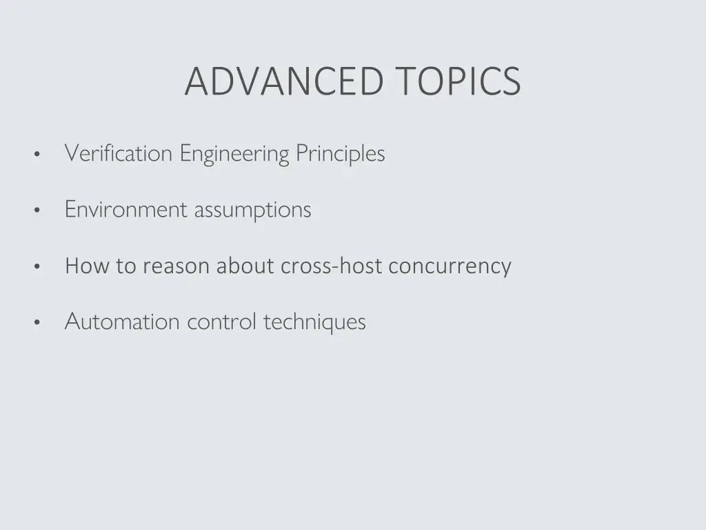 advanced topics