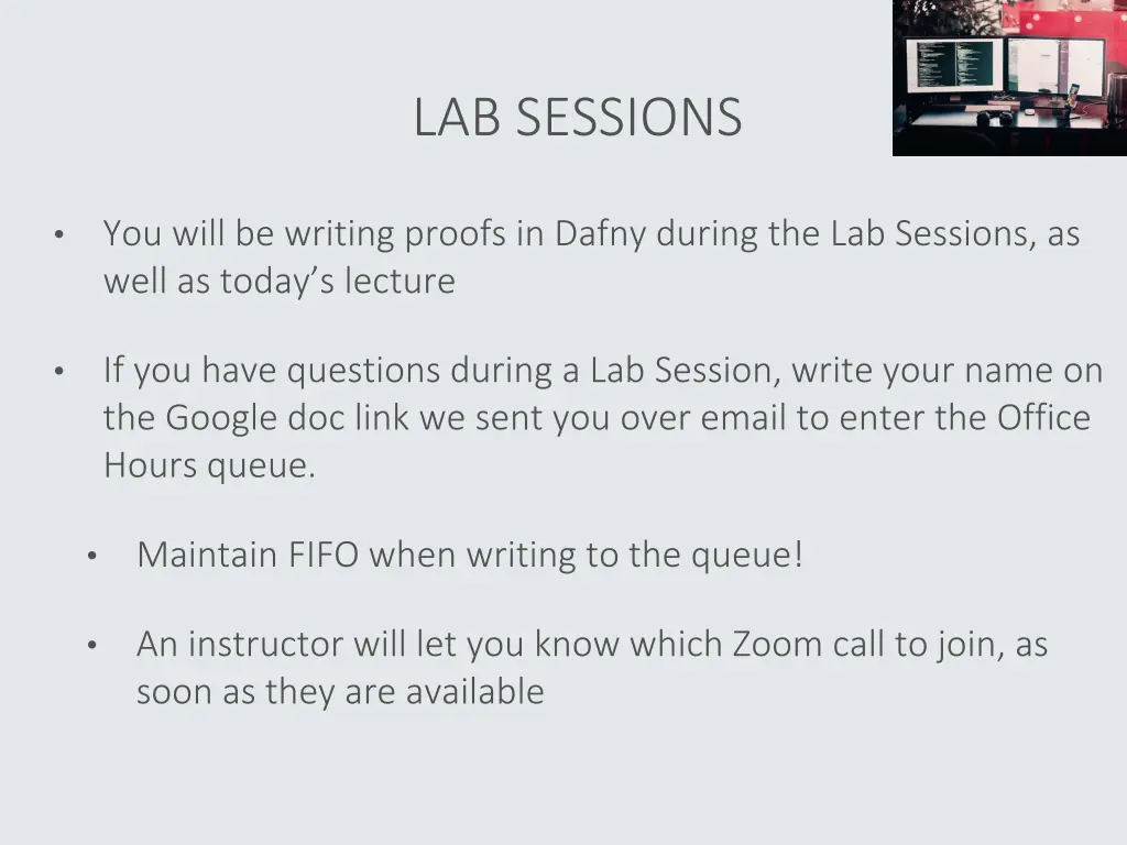 lab sessions