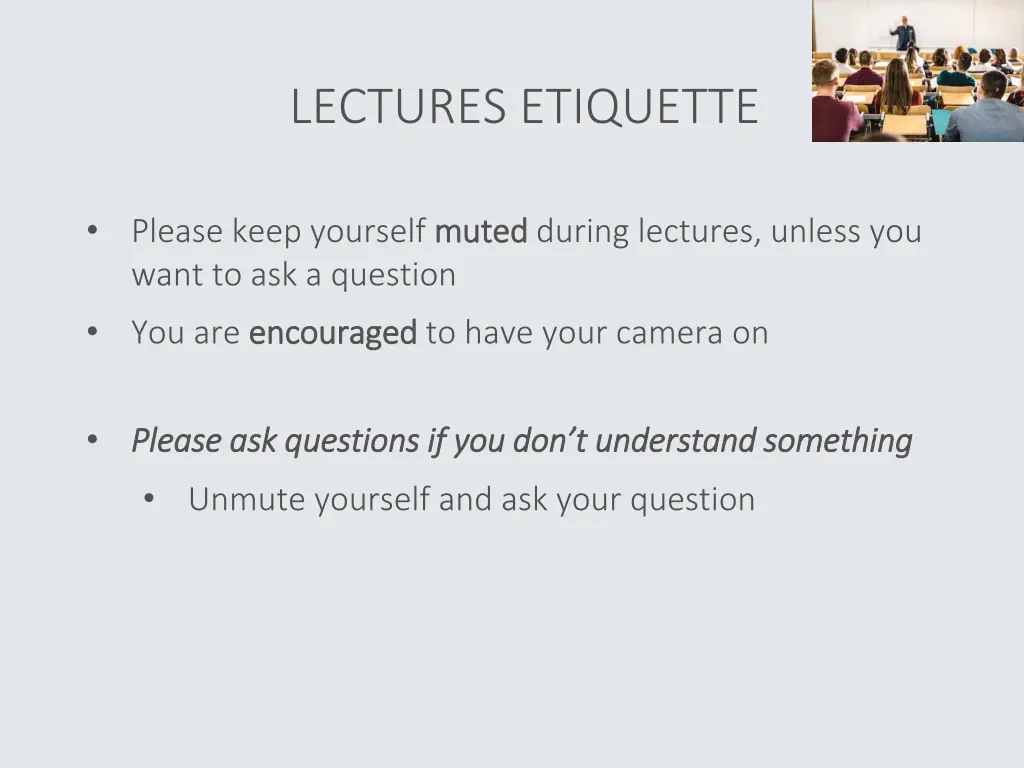 lectures etiquette