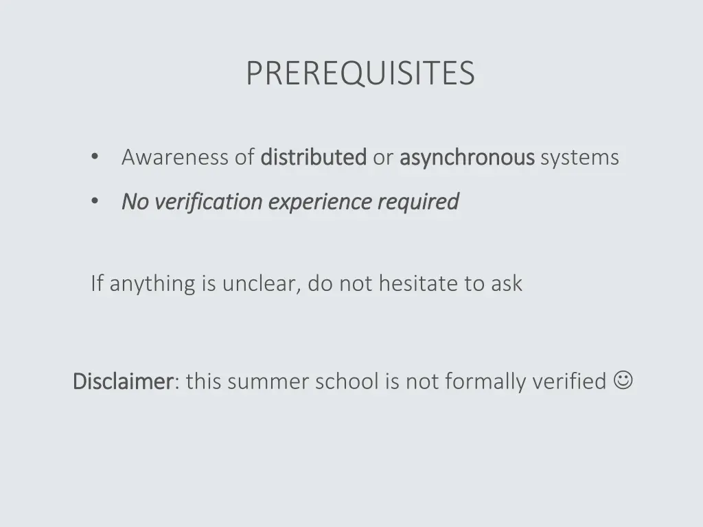 prerequisites