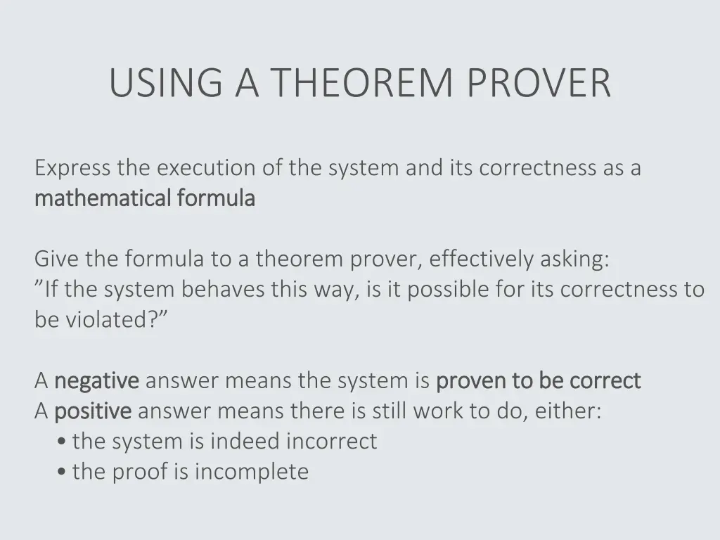using a theorem prover