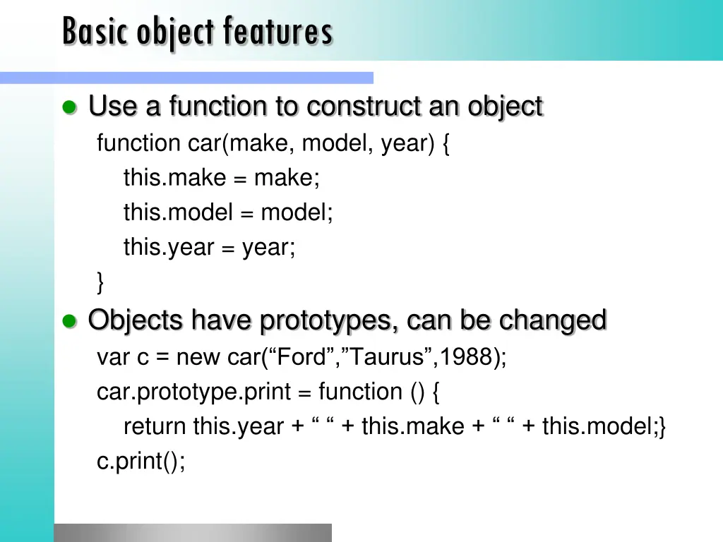basic object features