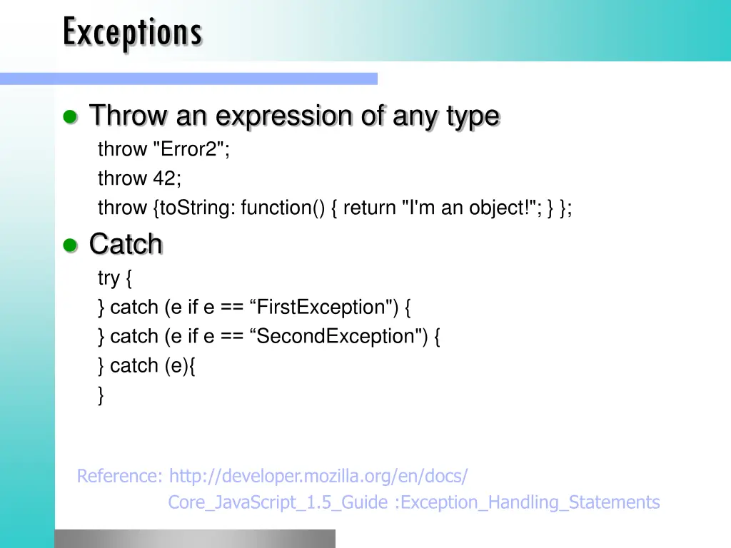 exceptions
