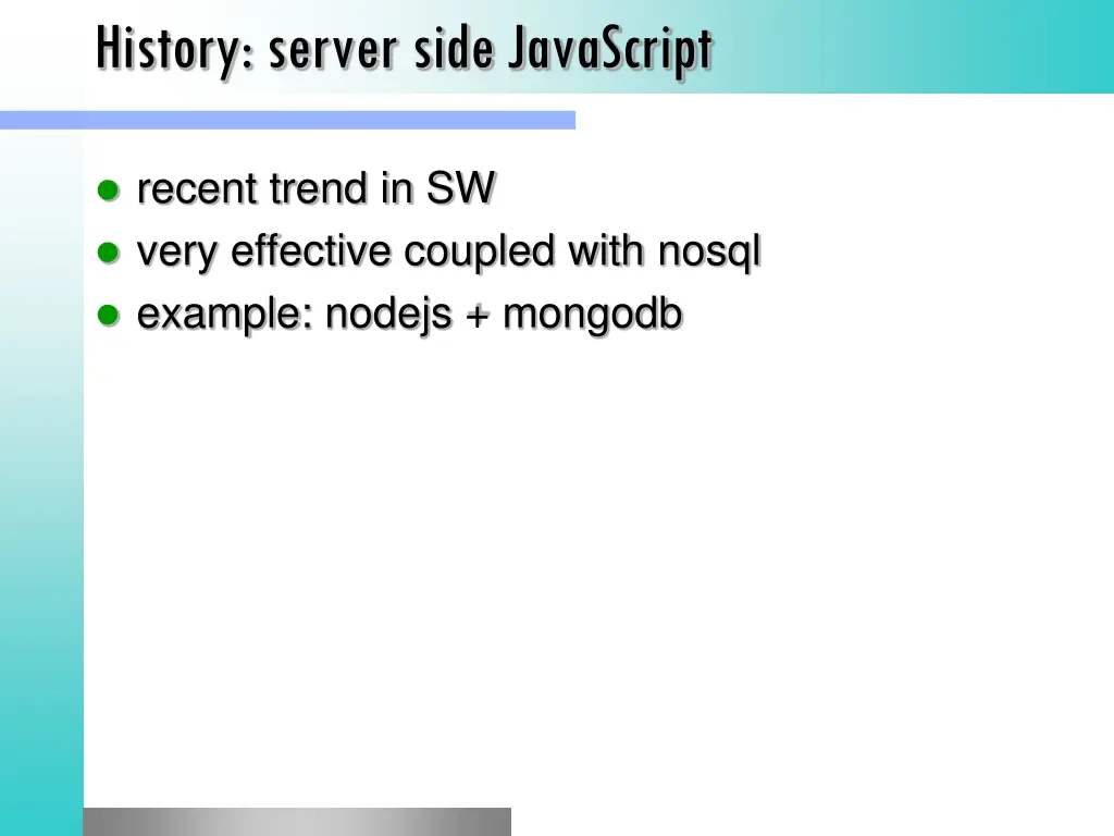 history server side javascript