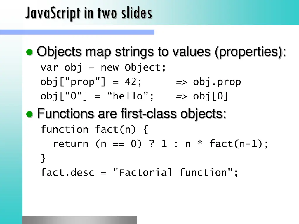 javascript in two slides