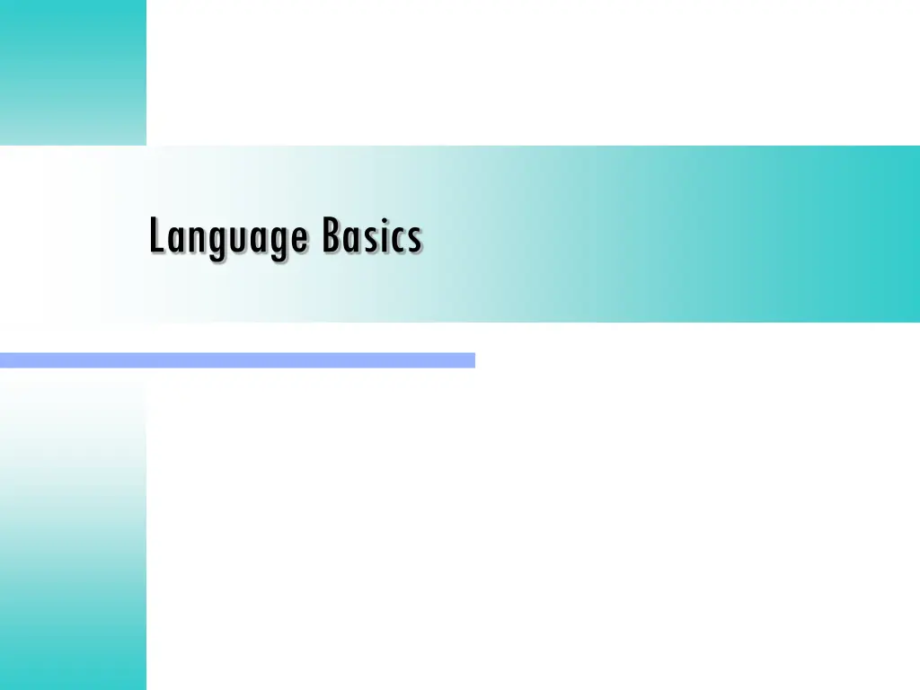 language basics