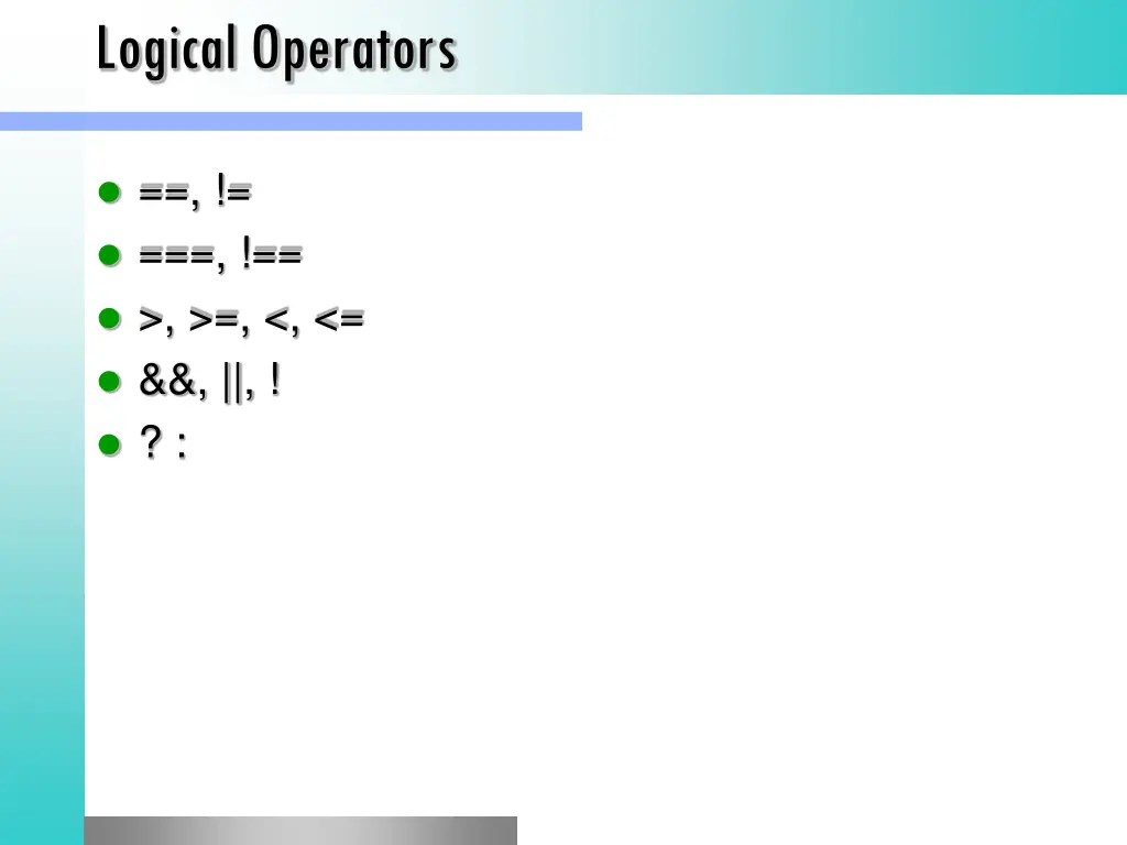 logical operators