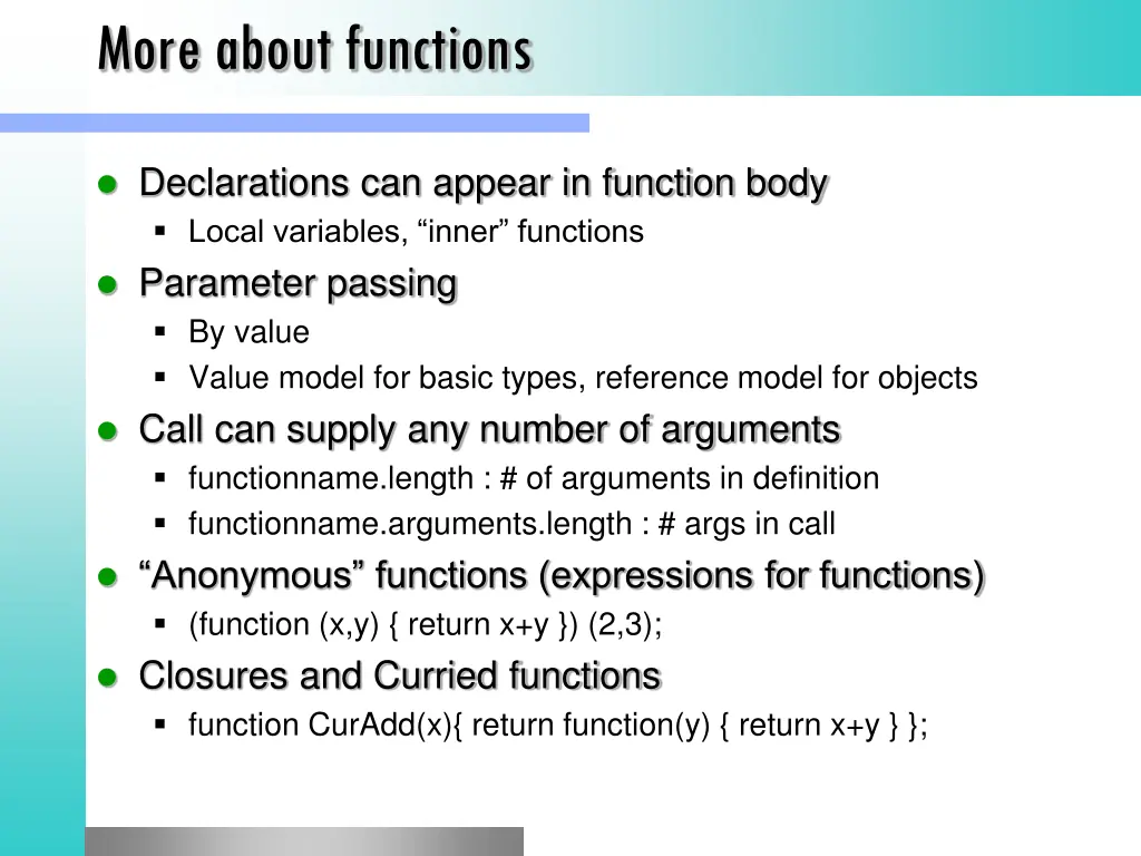 more about functions