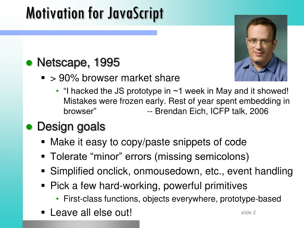 motivation for javascript