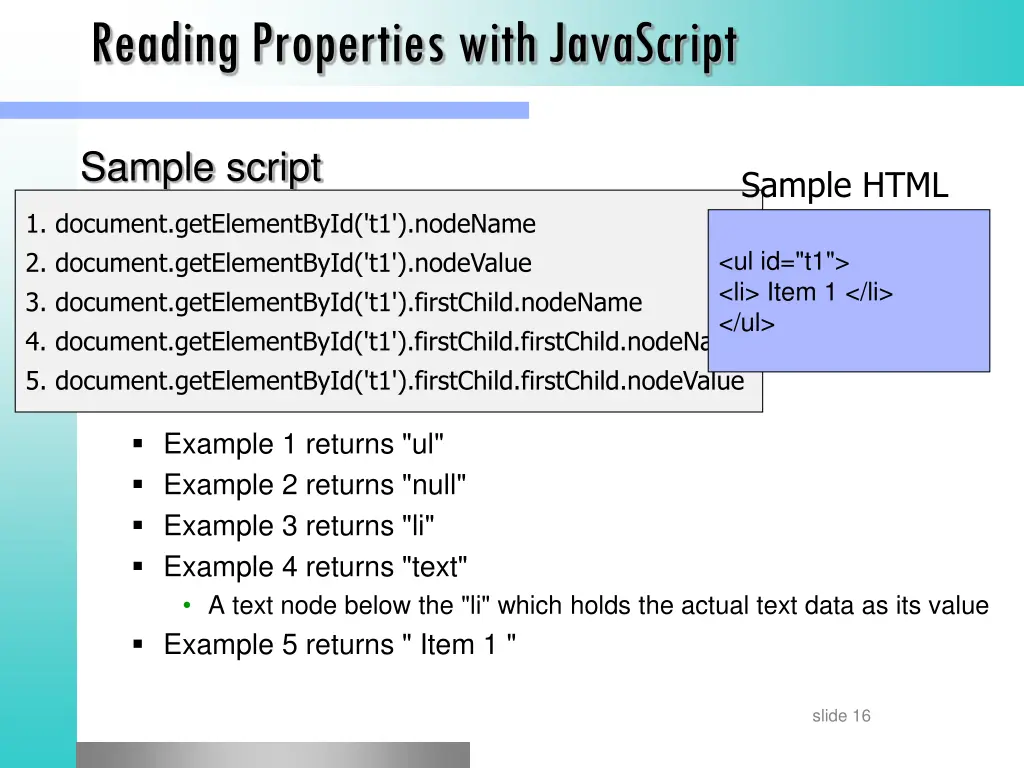 reading properties with javascript