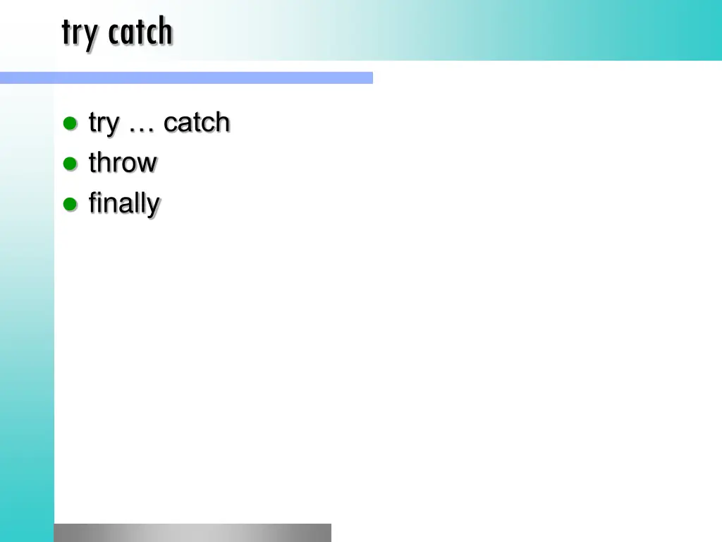 try catch