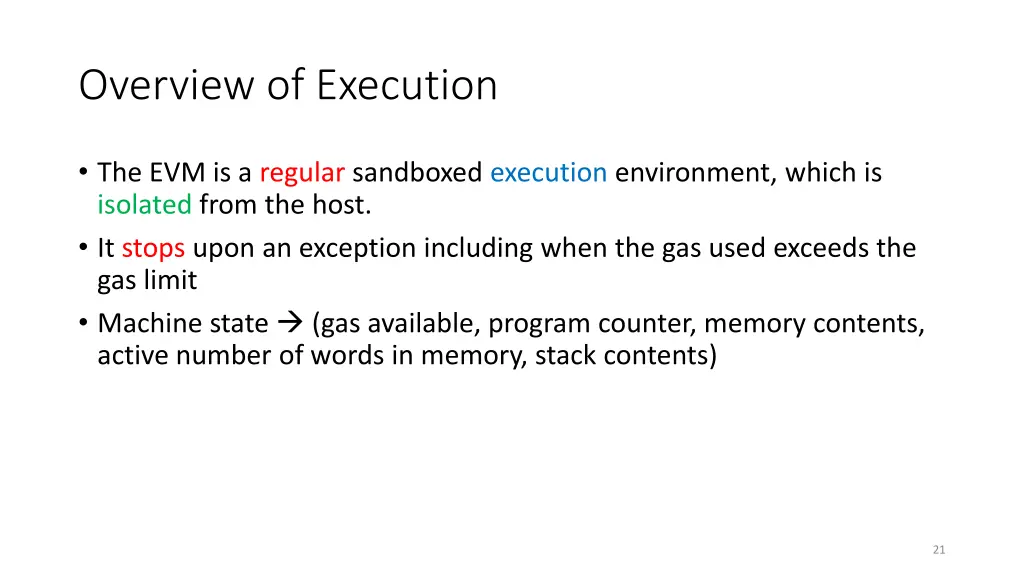 overview of execution