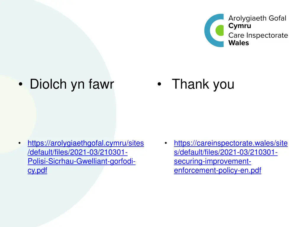diolch yn fawr