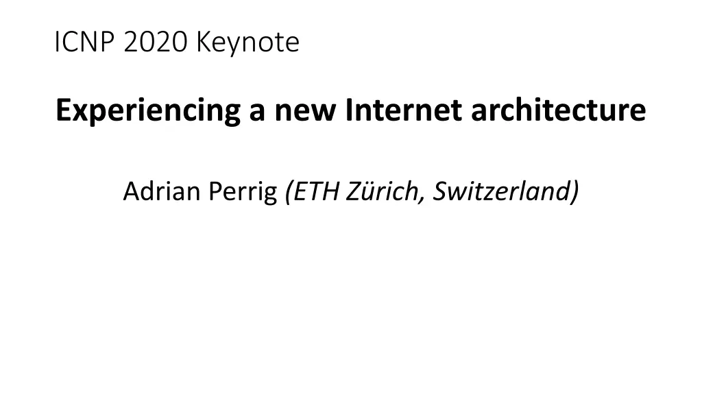 icnp 2020 keynote