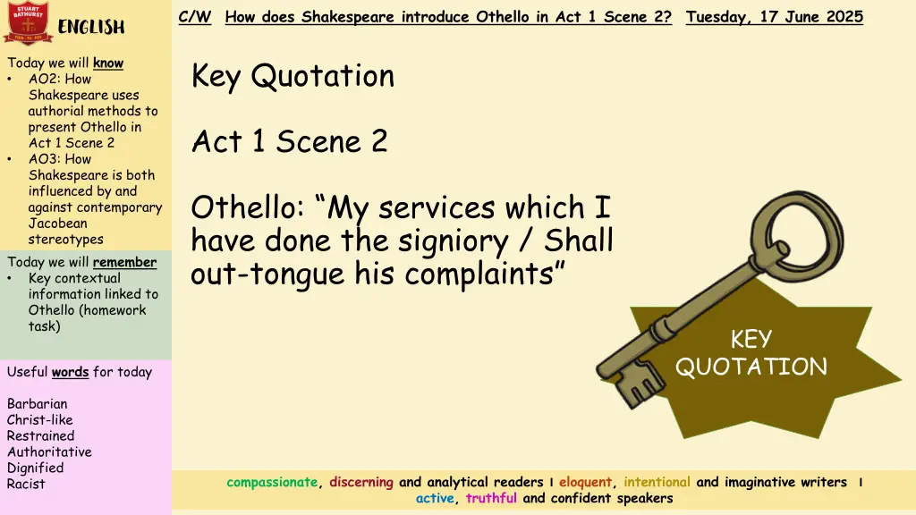 c w how does shakespeare introduce othello 15