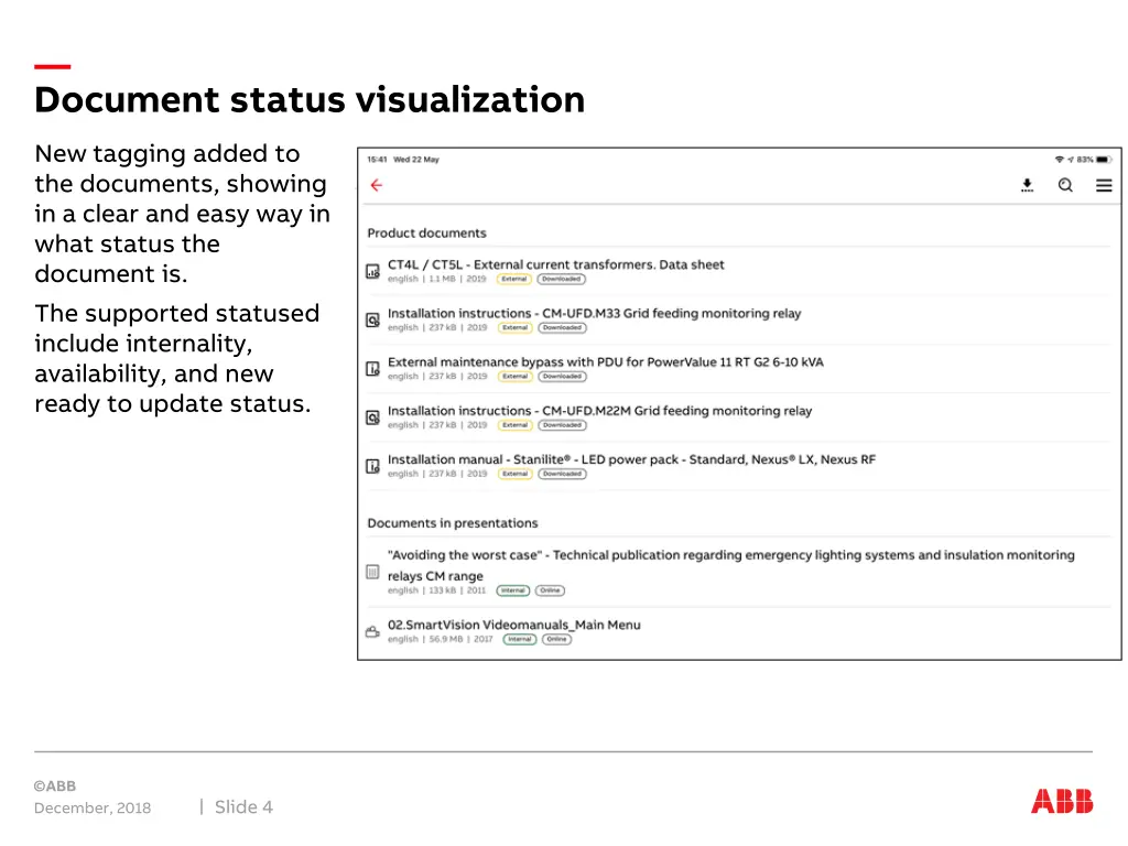 document status visualization