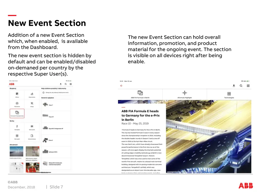 new event section