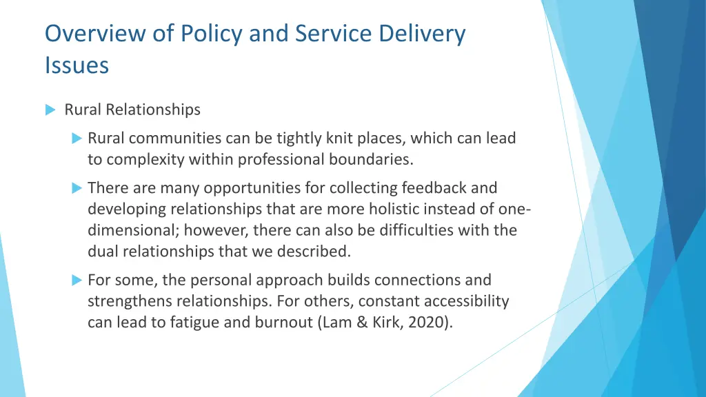 overview of policy and service delivery issues 2