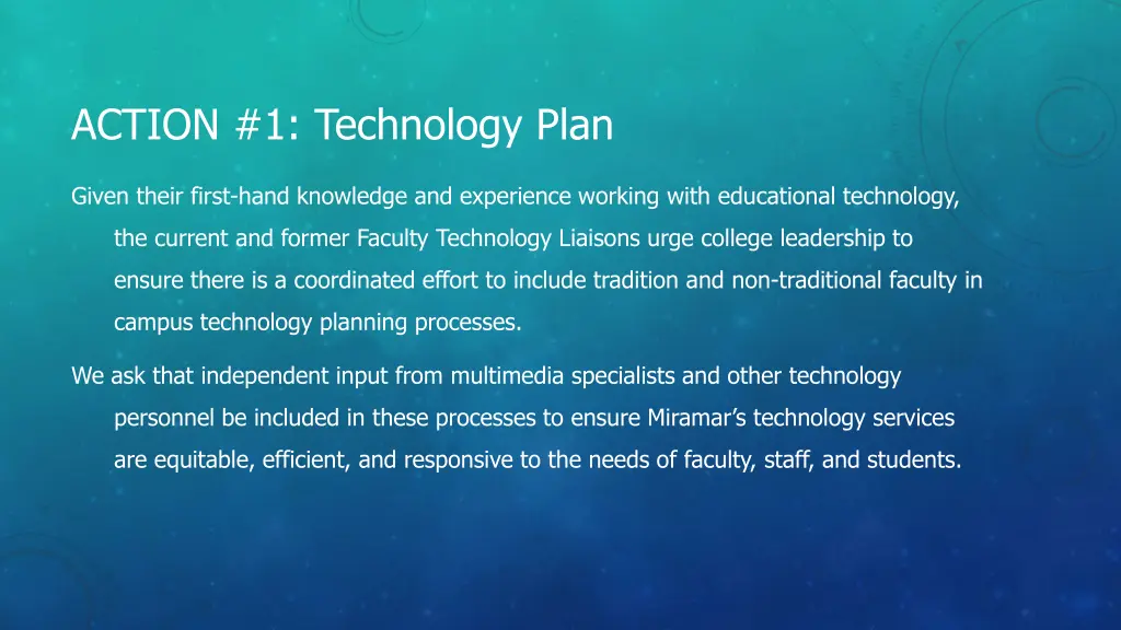 action 1 technology plan