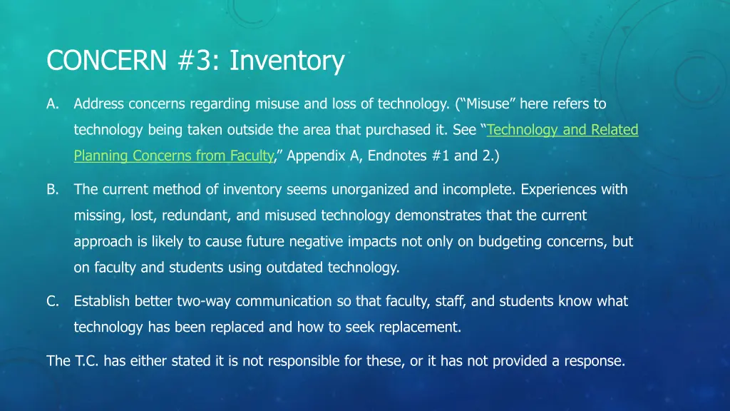 concern 3 inventory