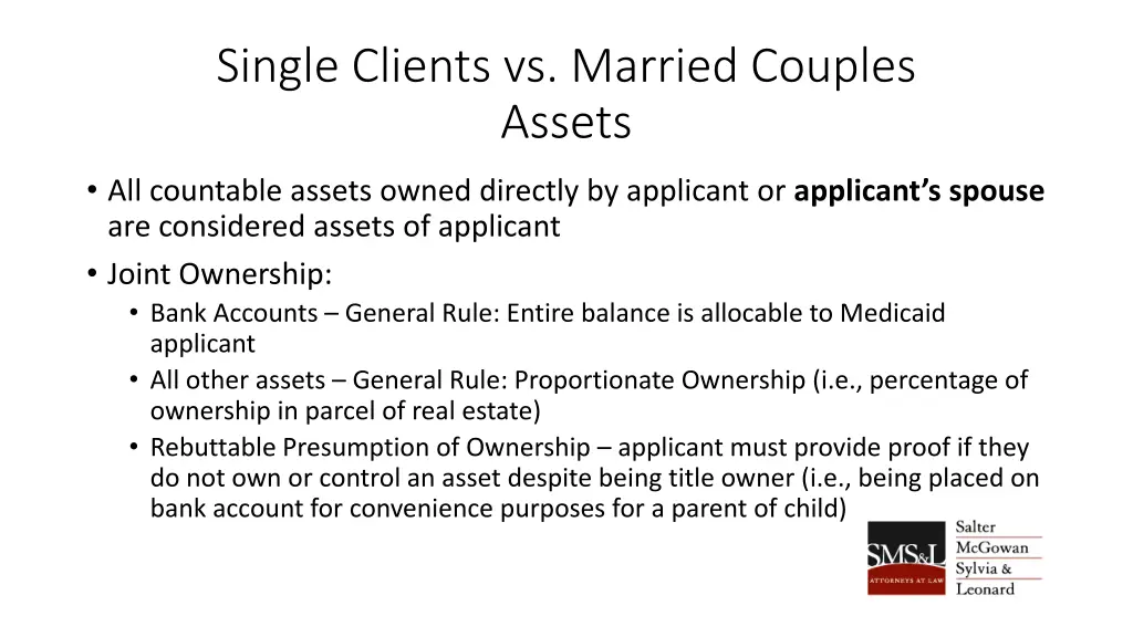 single clients vs married couples assets