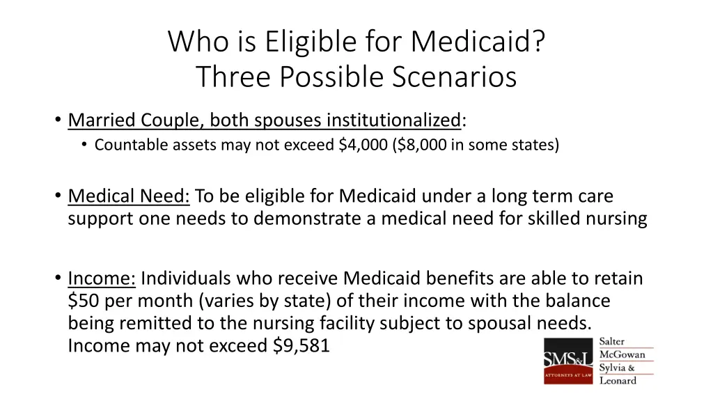 who is eligible for medicaid three possible 1