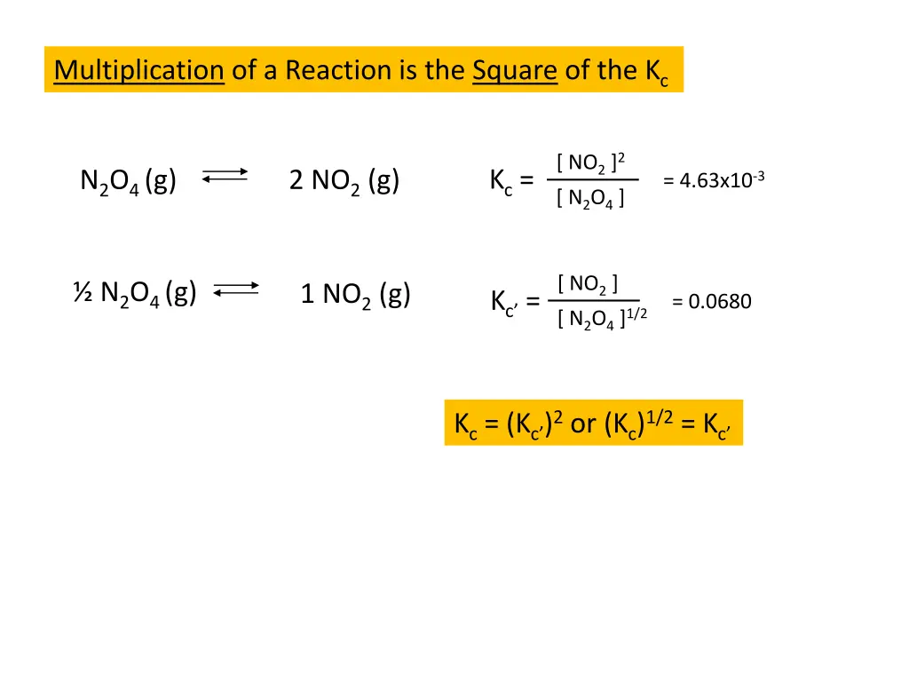 multiplication of a reaction is the square