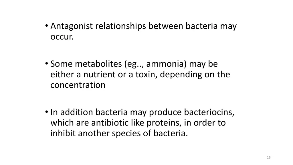 antagonist relationships between bacteria