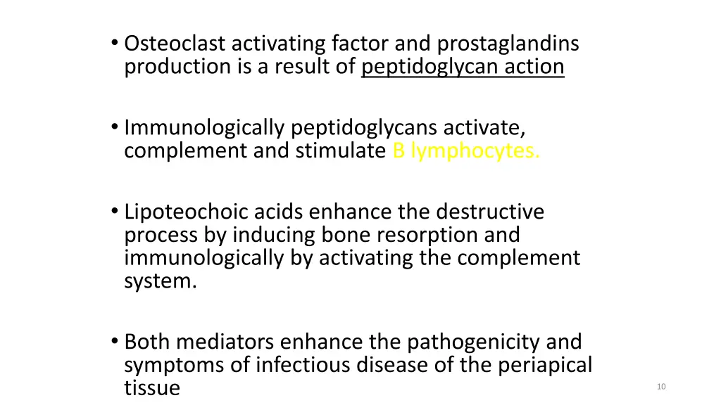 osteoclast activating factor and prostaglandins