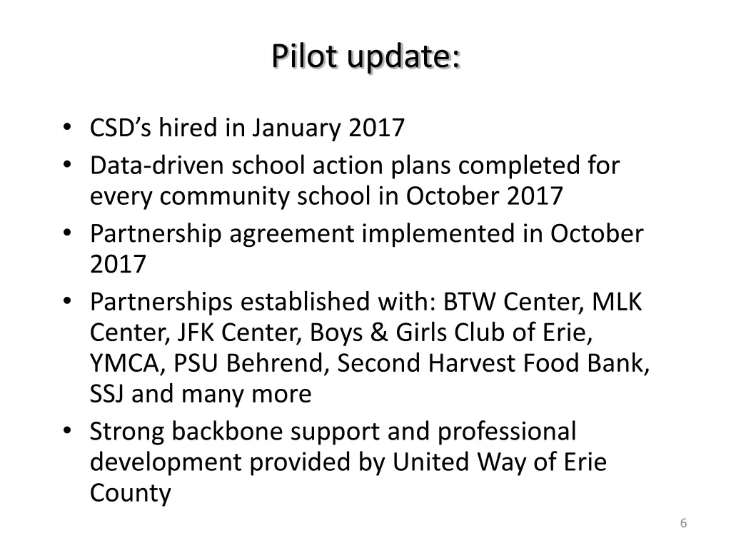 pilot update