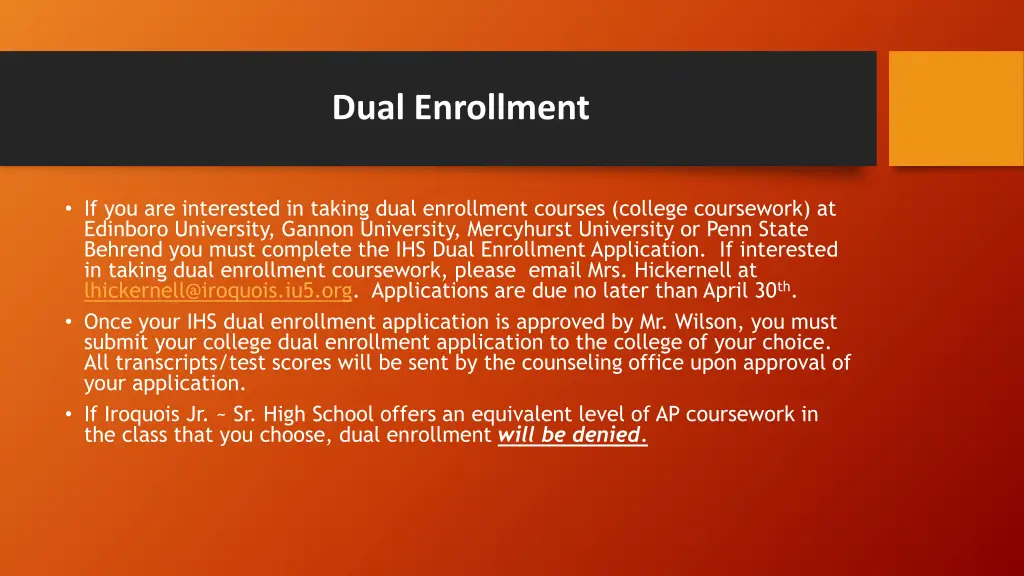 dual enrollment
