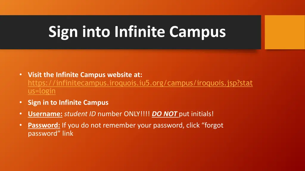 sign into infinite campus
