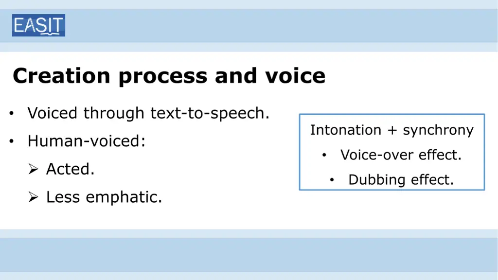 creation process and voice